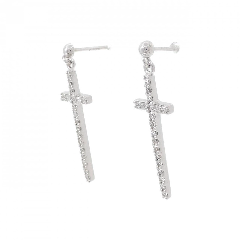 K18WG Bông tai kim cương chéo 0.24CT - Hàng hiệu Chính hãng 871603