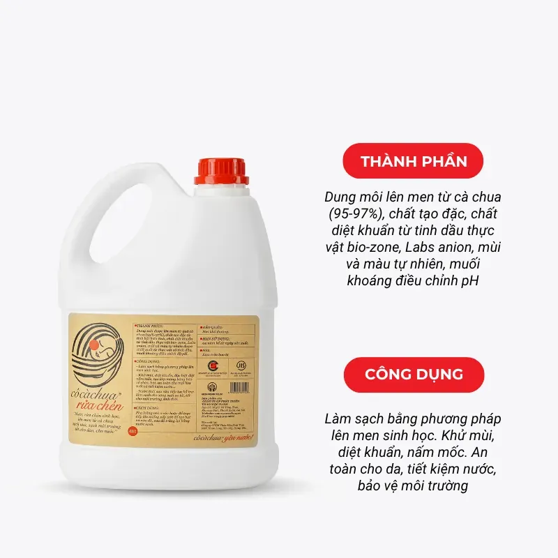 Can 4L nước rửa chén Cô Cà Chua miễn phí ship 607829