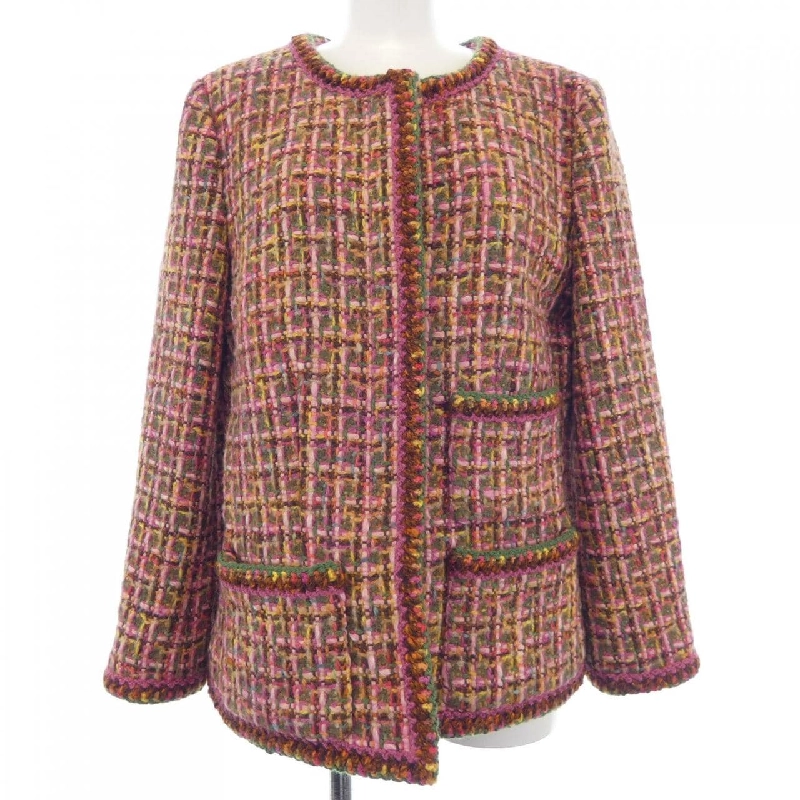 【Mã giảm giá】【Cổ điển】Áo khoác không cổ CHANEL 637298