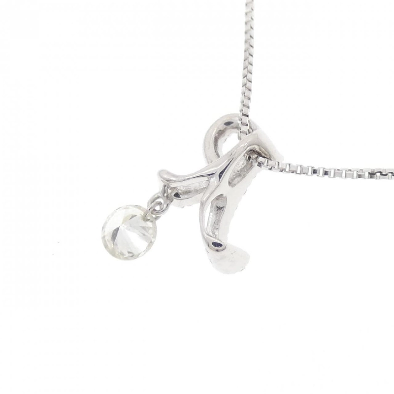 K18WG Chữ cái R Dây chuyền kim cương 0.20CT - Hàng hiệu Chính hãng 859848