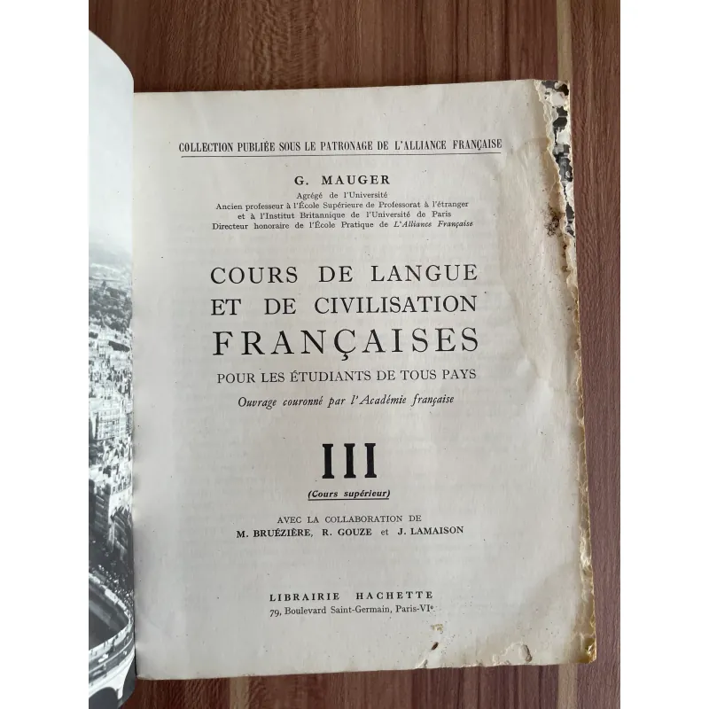 COURS DE LANGUE ET DE CIVILISATION FRANÇAISES TRỌN BỘ 3 TẬP- SÁCH IN TẠI  PHÁP 626777