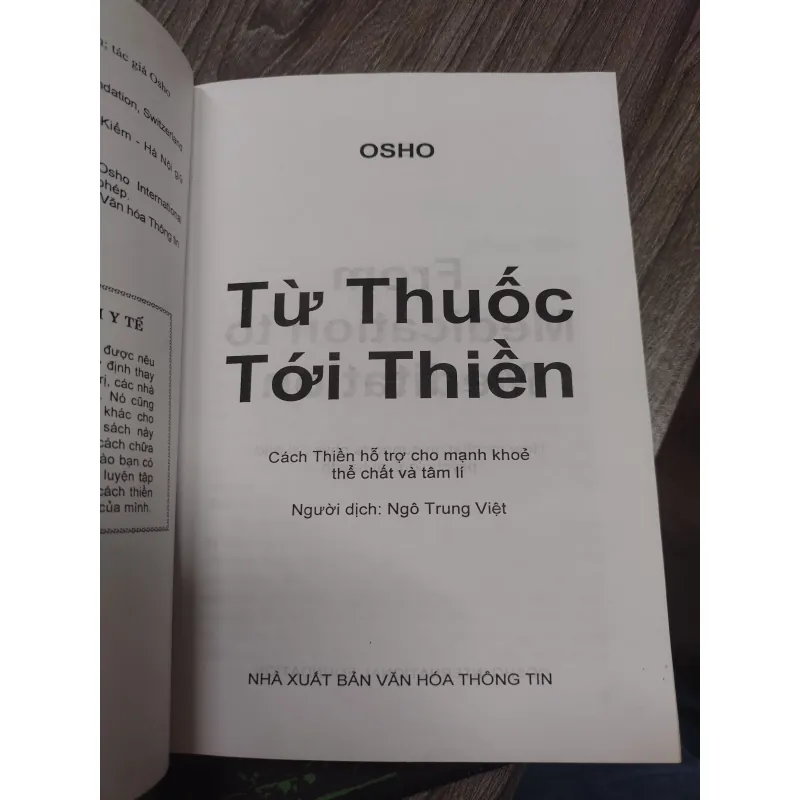 Sách: Từ thuốc tới thiền – Cách thiền hỗ trợ cho mạnh khoẻ thể chất và tâm lý - OSHO (A2) 577148