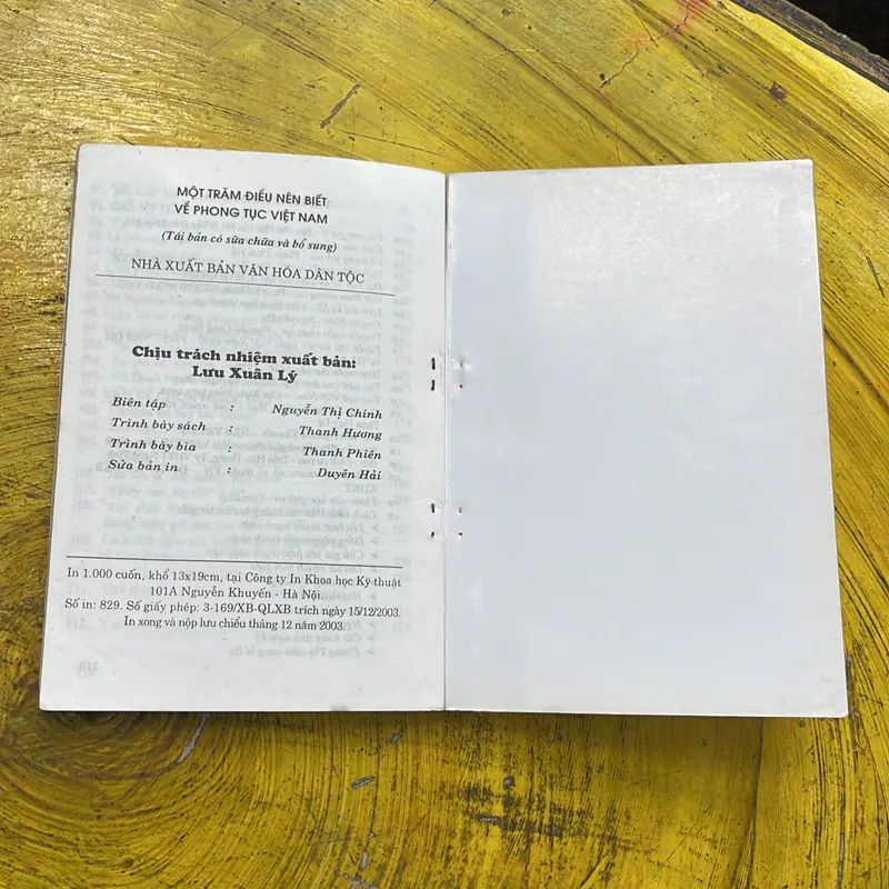 MỘT TRĂM ĐIỀU NÊN BIẾT VỀ PHONG TỤC VIỆT NAM- TÂN VIỆT 591117