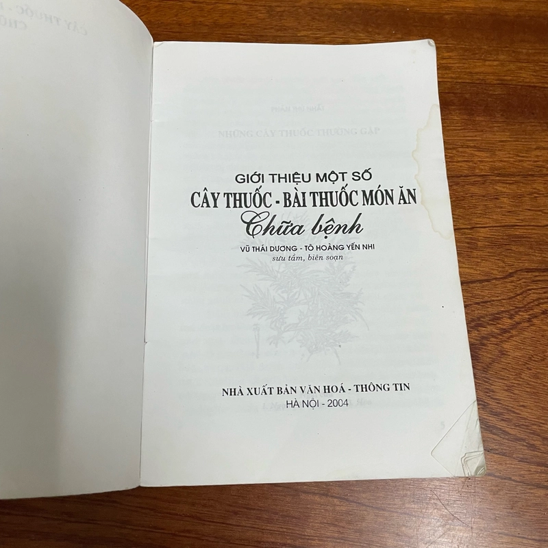 II Cây Thuốc, Bài Thuốc, Món Ăn Chữa Bệnh - Vũ Thái Dương, Tô Hoàng Yến Nhi - 2004 492970