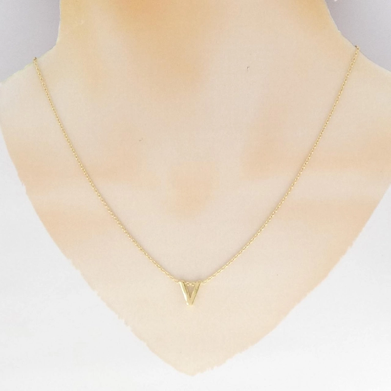 K18YG Chữ cái V Dây chuyền - Hàng hiệu Chính hãng 858979