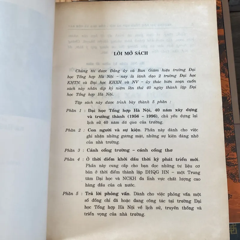 TRƯỜNG ĐẠI HỌC TỔNG HỢP HÀ NỘI, Hôm qua và hôm nay (XB 1996) 760367