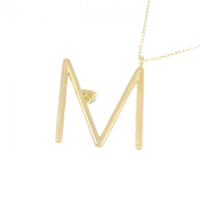 K18YG Chữ cái M Dây chuyền Sapphire - Hàng hiệu Chính hãng 862081