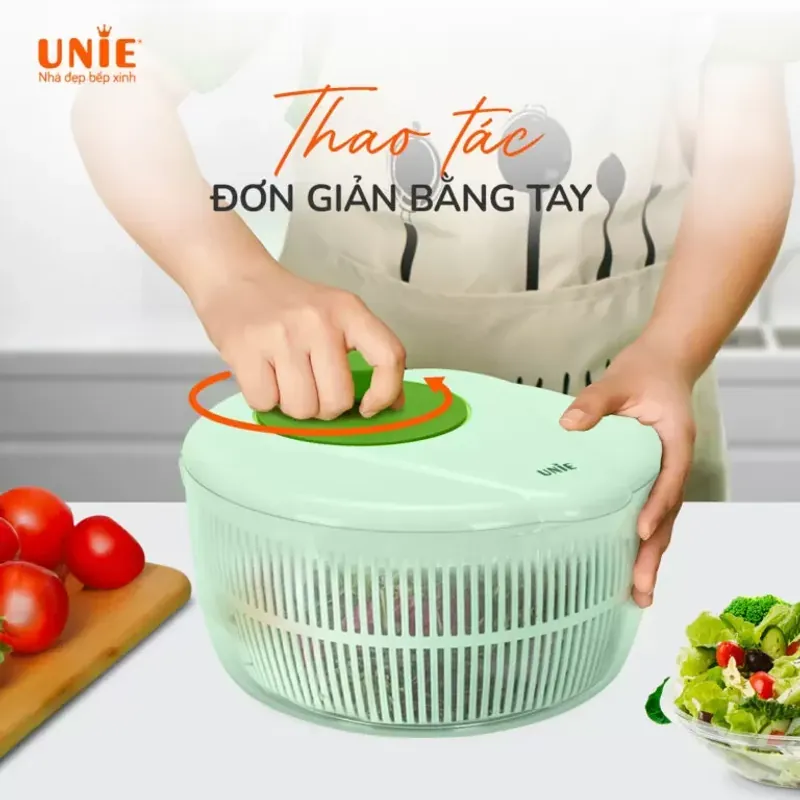Rổ quay rau ly tâm Unie US5200 – Dung tích 5.2L, quay khô nhanh, nhựa ABS/PP an toàn 598856
