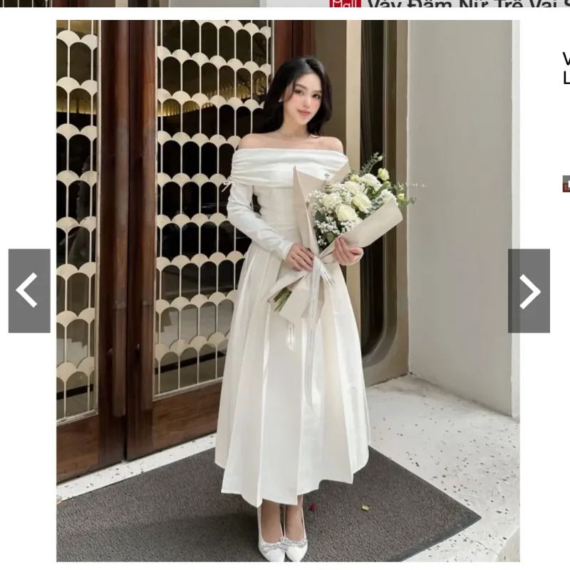 Váy Đầm Nữ Trễ Vai SOLEIL Chất Len Co Giãn 4 Chiều Xếp Li Che Khuyết Điểm 2 LỚP 720672