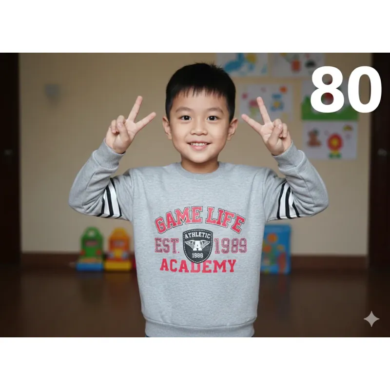 Áo sweater nỉ ấm lót bông cho bé trai <40 ký mới cứng mặc Tết cực xinh 738672
