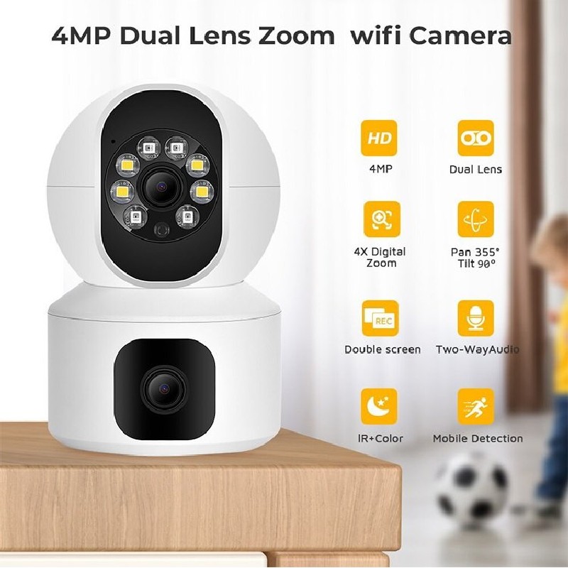 Camera AI wifi 2 mắt trong nhà. 23483