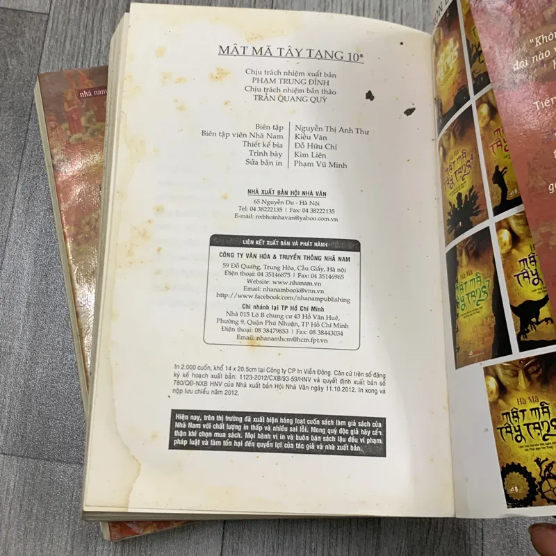 Mật mã tây tạng - hà mã. Combo 2 tập 10a + 10b. 3b2 733367