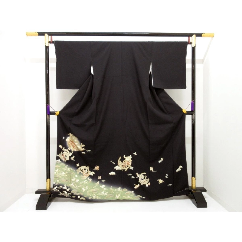 Đầm đen truyền thống với họa tiết vàng - Hàng hiệu Authentic 883196