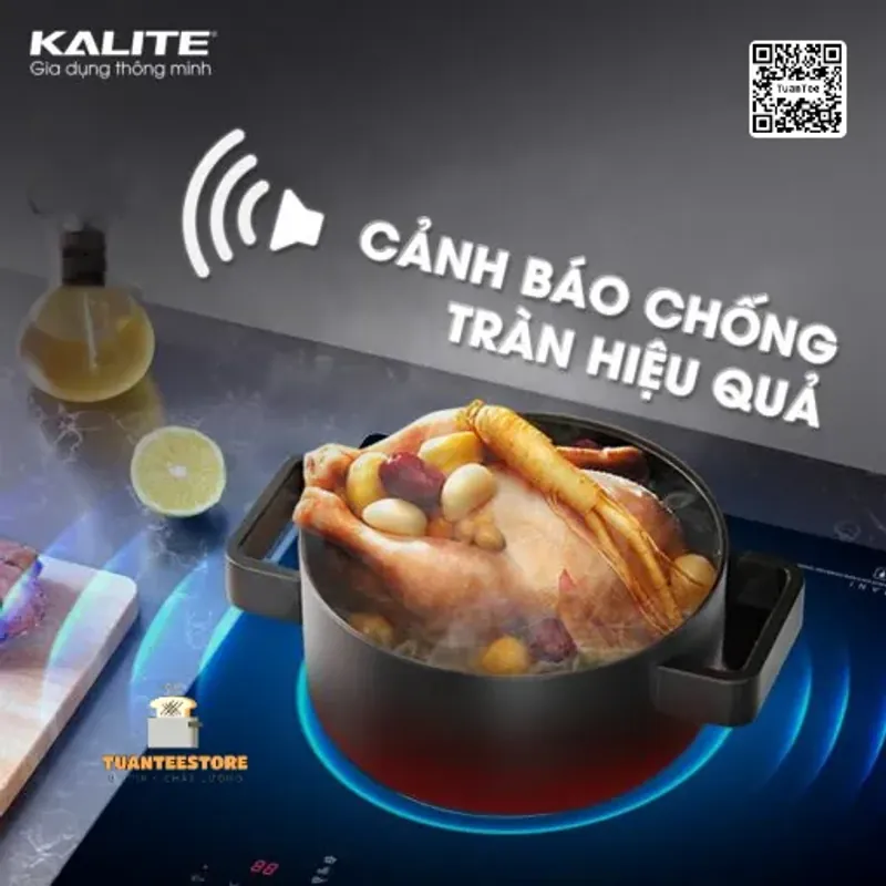 Bếp từ đôi KALITE KDI72 mặt kính sang trọng an toàn dễ vệ sinh 601479