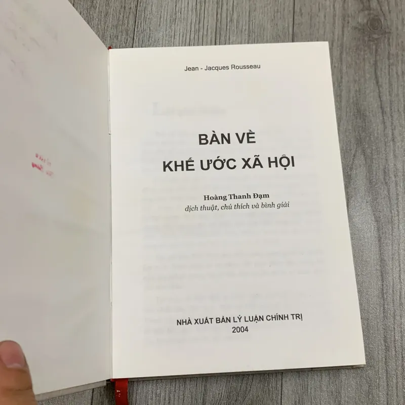 Ban về khế ước xã hội - jean jacques rousseau. 7a3 783482