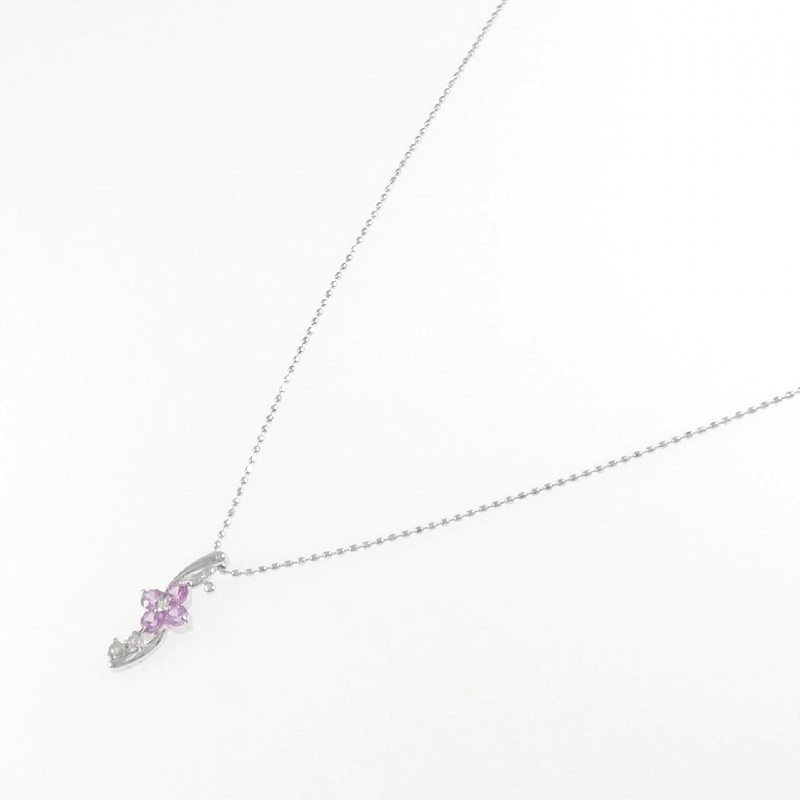 K18WG Hoa Sapphire Dây Chuyền - Hàng hiệu Chính hãng 859029