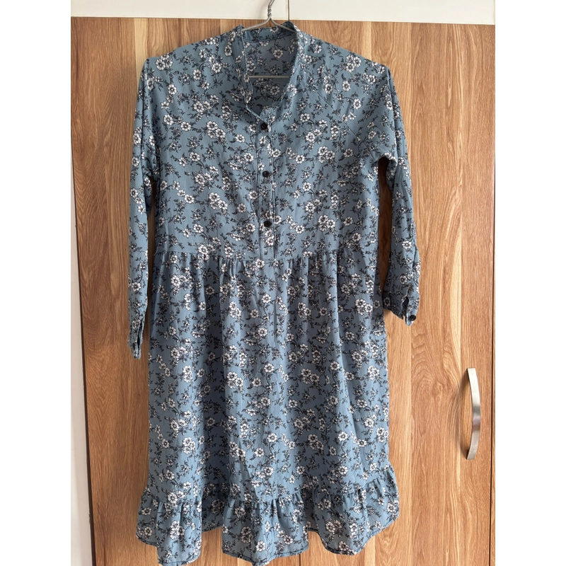 Váy  dạo phố, hoa xanh đen, size XL 462658