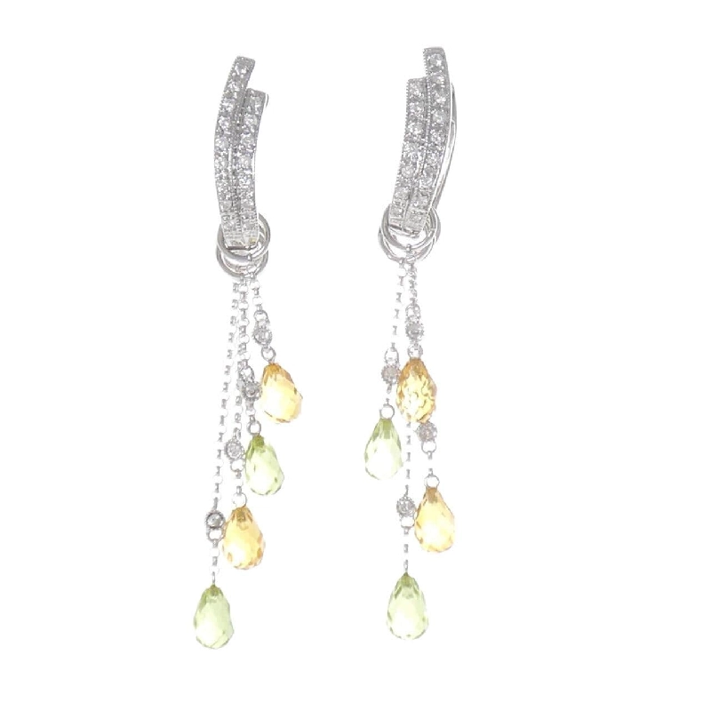 K18WG Đá màu Bông tai - Hàng hiệu Chính hãng 868961