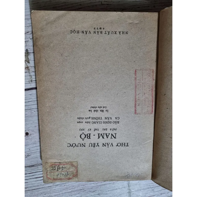 Thơ văn yêu nước Nam Bộ nửa sau thế kỷ 19- 1976 696827