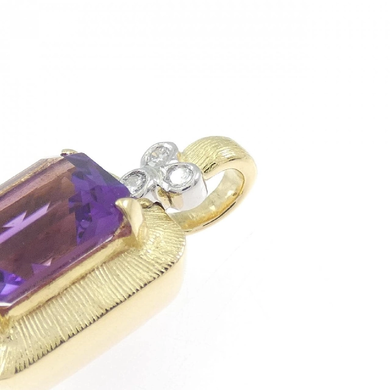 K18YG/PT900 Mặt dây chuyền Amethyst 2.70CT - Hàng hiệu Chính hãng 869856