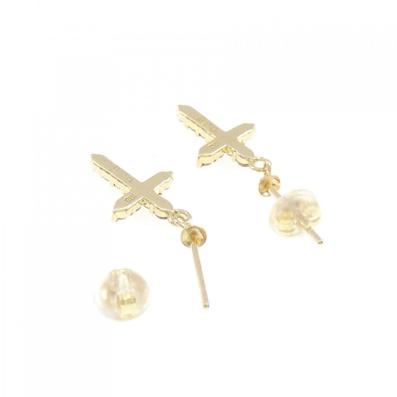 K18YG Bông tai kim cương chéo 0.30CT - Hàng hiệu Chính hãng 868477