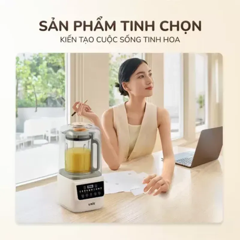 Máy làm sữa hạt UNIE UCB15 1.5L giảm ồn 30%, 10 chức năng nấu, xay nấu tự động thông minh 578098