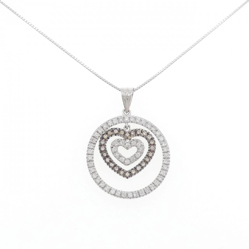 K18WG Dây chuyền kim cương hình trái tim 0.60CT - Hàng hiệu Chính hãng 866225