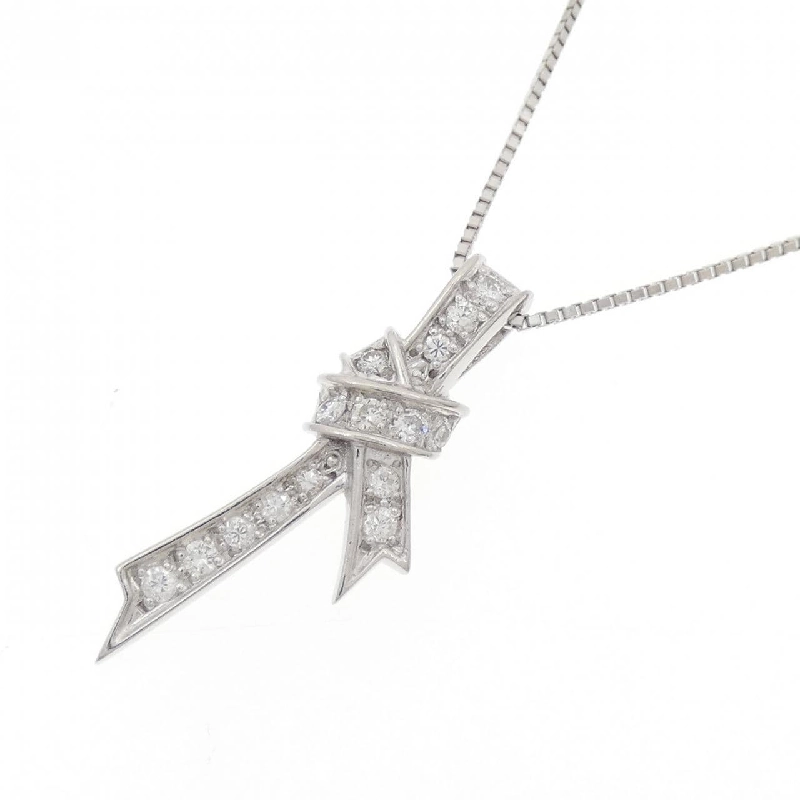 Dây chuyền kim cương PT900/PT850 hình ruy băng 0.23CT - Hàng hiệu chính hãng 858615