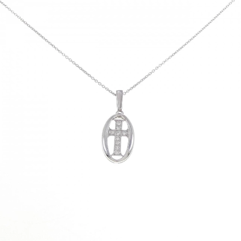 K18WG Dây chuyền kim cương chéo 0.06CT - Hàng hiệu Chính hãng 861750