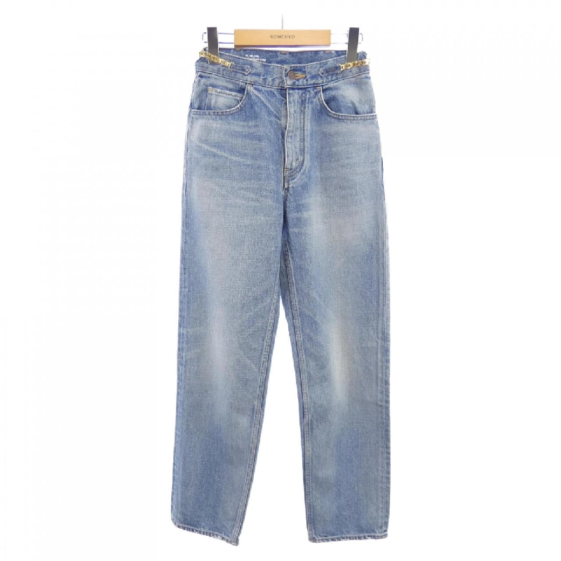Quần jeans denim wash màu thép CELINE Margaret 2N814634R 646823