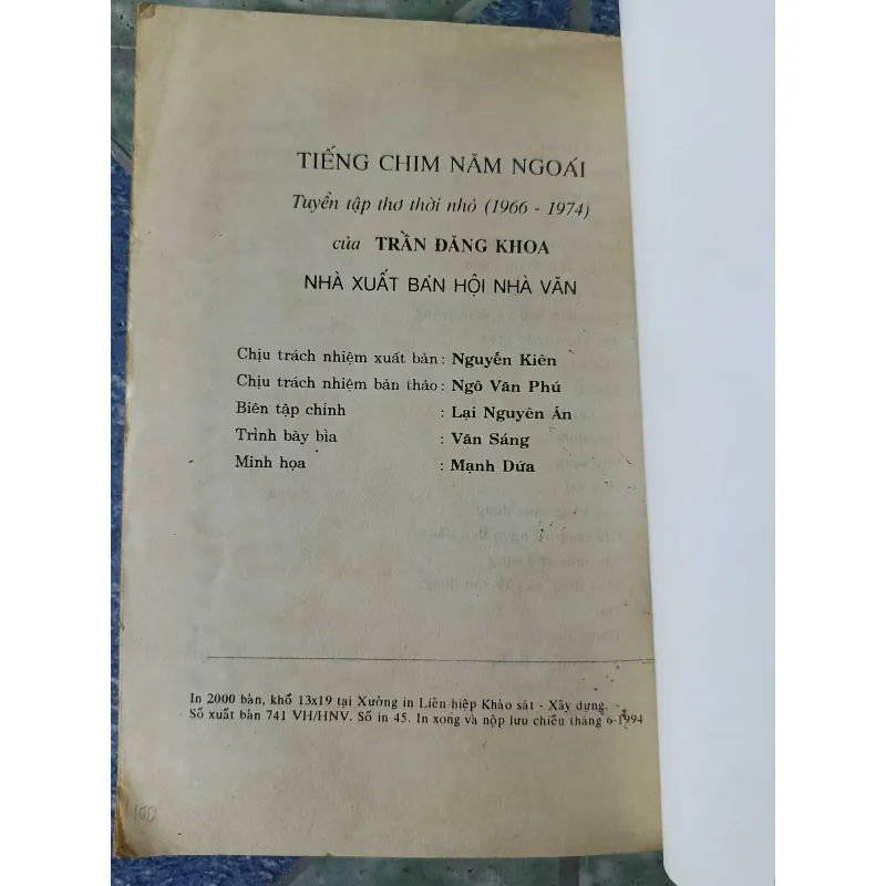 Tiếng chim năm ngoái - Trần Đăng Khoa 789129