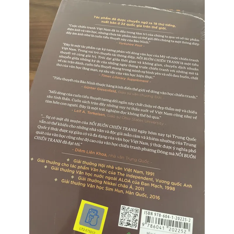 NỖI BUỒN CHIẾN TRANH, bản đặc biệt, bìa cứng, nguyên seal 760418