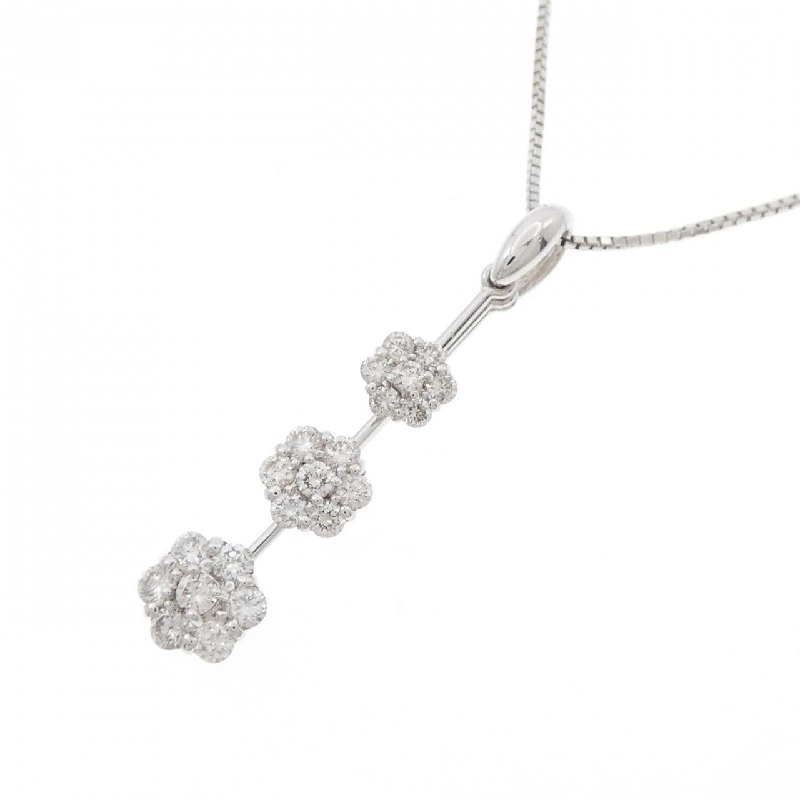 K18WG/750WG Hoa Văn Dây Chuyền Kim Cương 0.70CT - Hàng hiệu Chính Hãng 859751