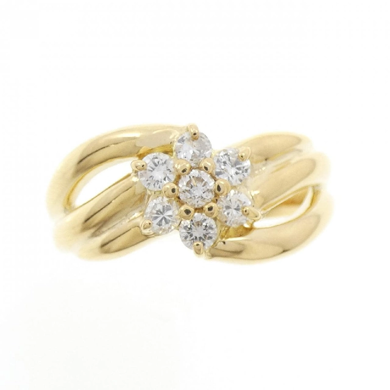 Nhẫn kim cương hoa K18YG 0.32CT 673042