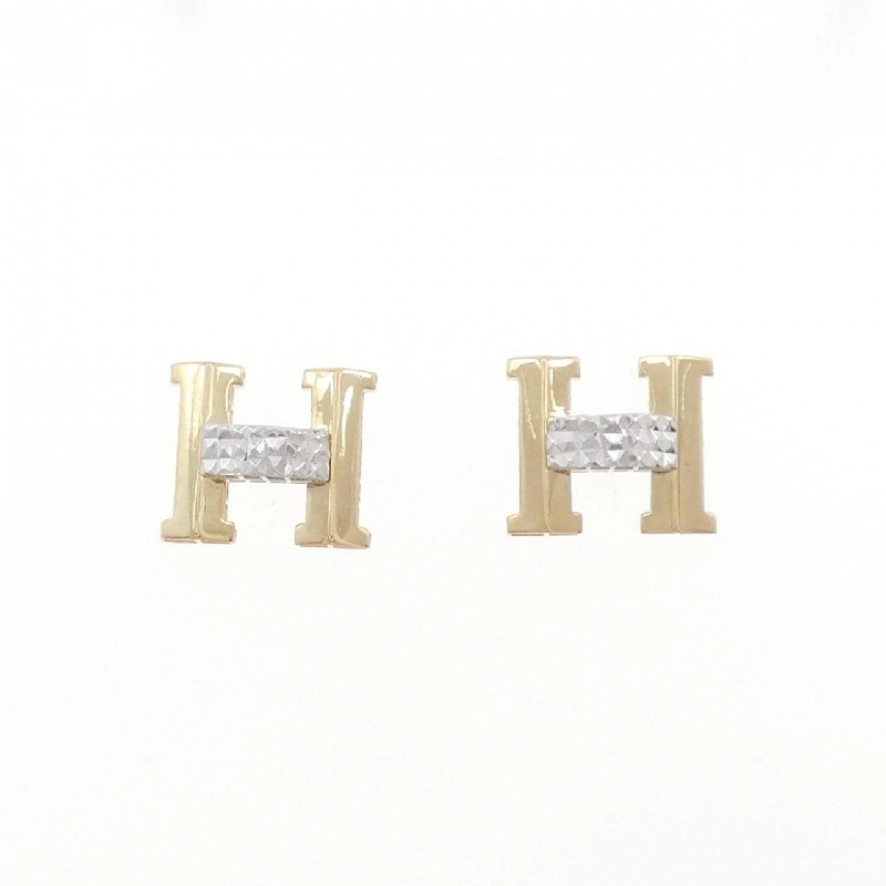 K18YG/K18WG Chữ cái H Bông tai - Hàng hiệu Chính hãng 870037