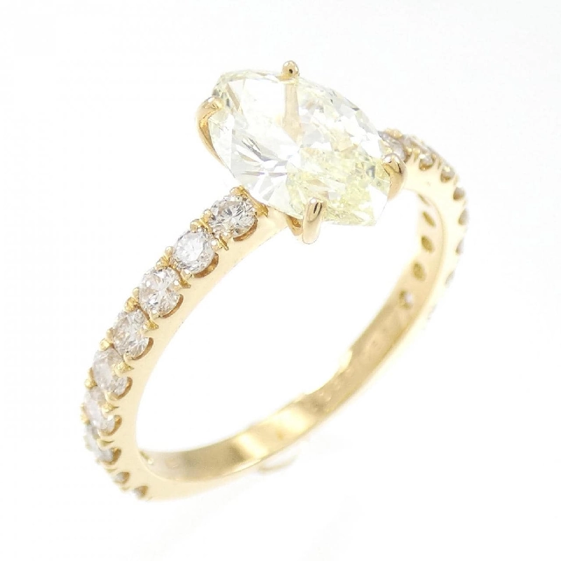 Nhẫn kim cương K18YG 1.049CT VLY VVS2 cắt Marquise - Hàng hiệu Chính hãng 875057