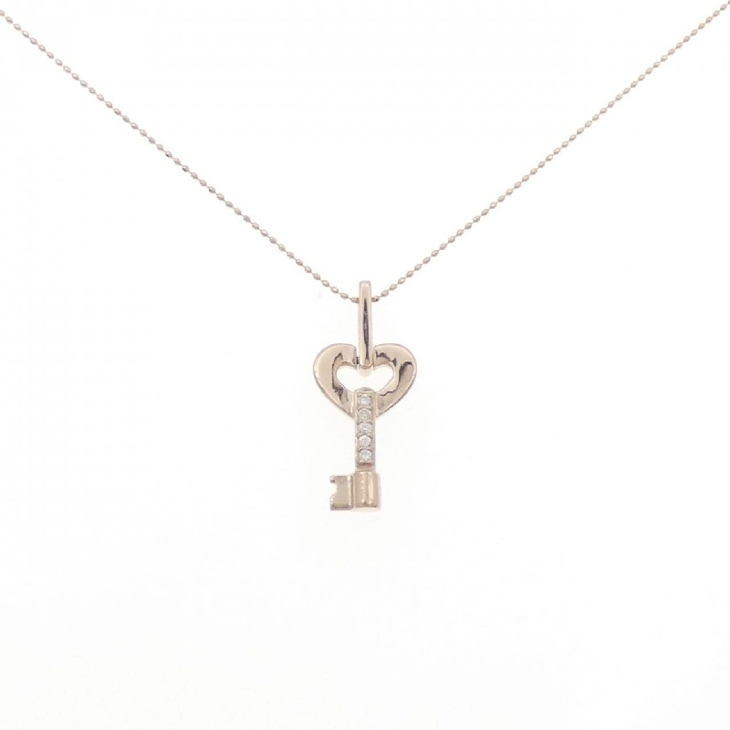 K18PG Mặt Dây Chuyền Hình Trái Tim × Chìa Khóa Đính Kim Cương - Hàng hiệu Chính Hãng 857368