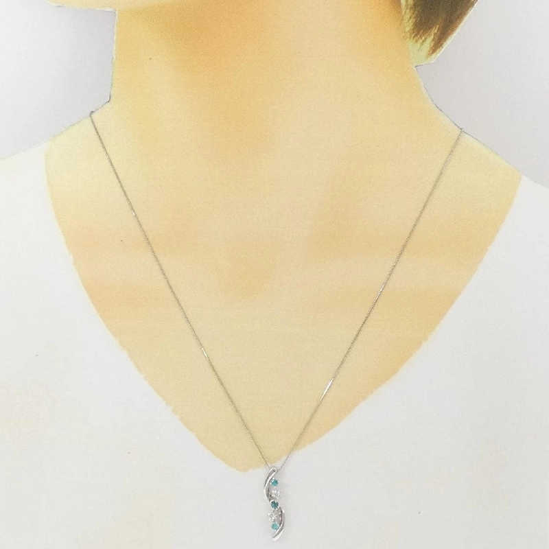 K18WG Paraiba Tourmaline Necklace 0.16CT - Hàng hiệu Authentic 859572