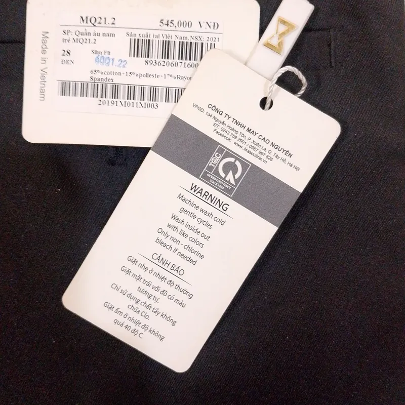 Quần âu nam đen Size 28 masculine 571032