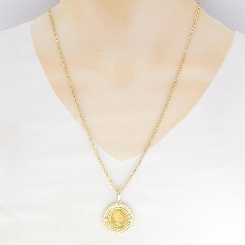 K18YG(枠) Dây chuyền đồng xu - Hàng hiệu Authentic 856168