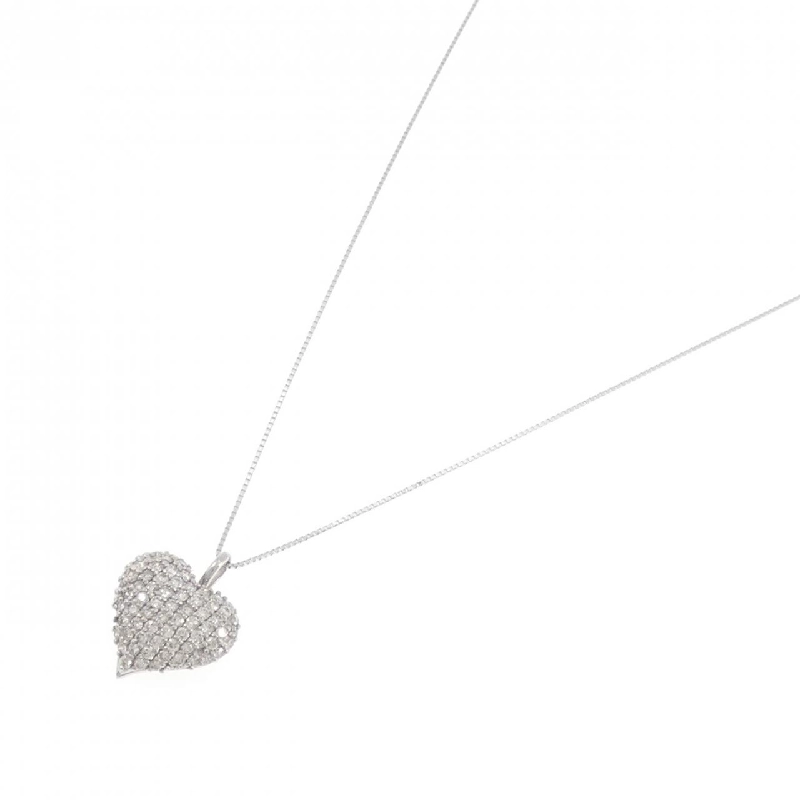 K18WG Pave Heart Diamond Necklace 1.00CT - Hàng hiệu Authentic 862891