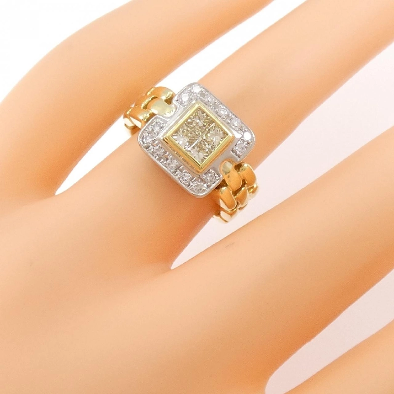Nhẫn kim cương K18YG/PT900 0.78CT 670867