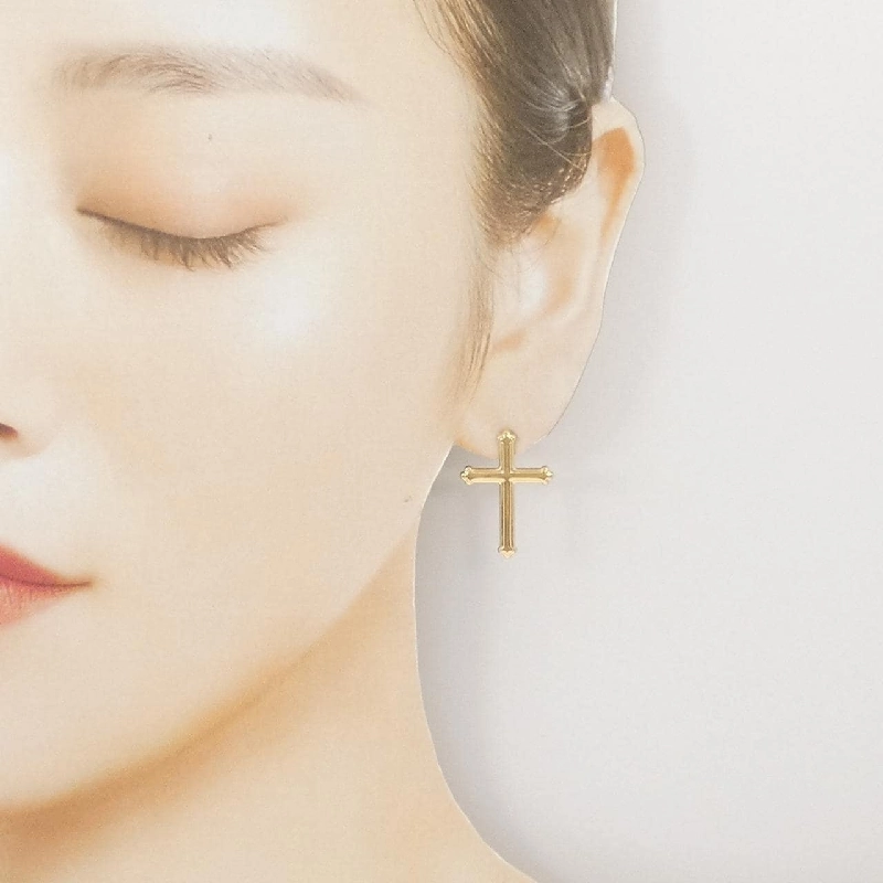 K18YG Khuyên tai hình chữ thập - Hàng hiệu Chính hãng 866338