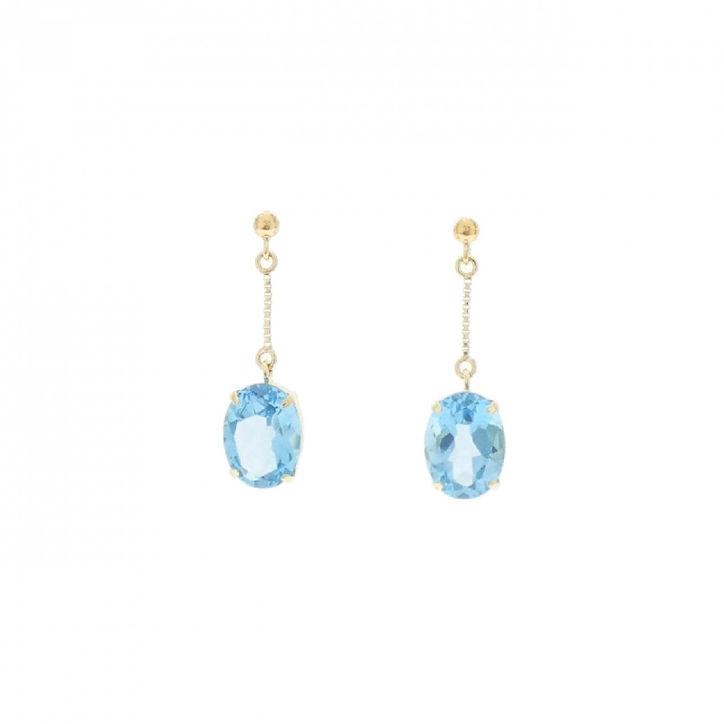 K18YG Blue Topaz Earrings - Hàng hiệu Authentic 869680