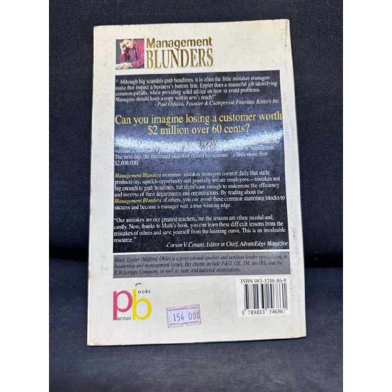 [Phiên Chợ Sách Cũ] Management Blunders - 57 Pitfalls You Can Avoid, Mark Eppler (Ố Vàng), 2006 1503 411446