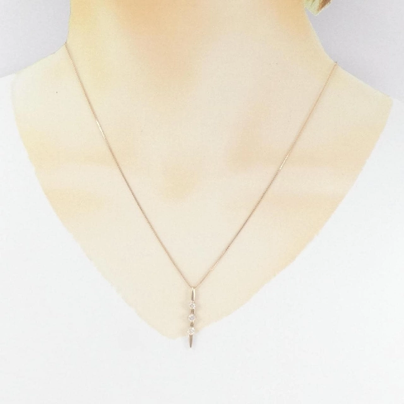 K18PG Dây chuyền kim cương ba viên 0.30CT - Hàng hiệu Chính hãng 860874