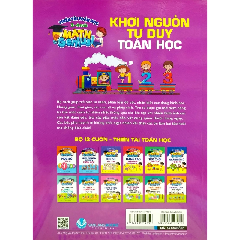 Thiên Tài Toán Học (3 - 4 Tuổi) - Khơi Nguồn Tư Duy Toán Học - Hà Thu Quang 285948