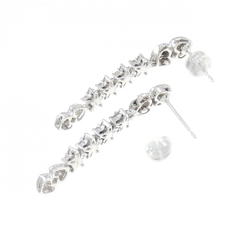 K18WG Bông tai kim cương hình trái tim và hoa - Hàng hiệu Chính hãng 869584