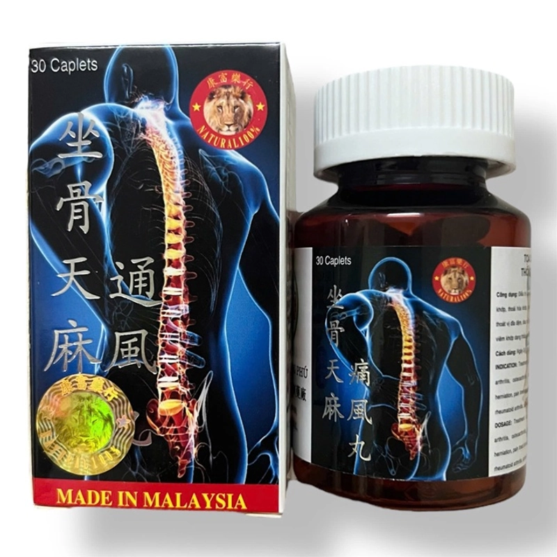 Viên uống Tọa cốt thiên ma thống phong hoàn xuất xứ Malaysia - Hộp 30 viên - Mã số 2077 452473