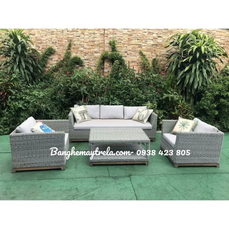 Sofa nhựa giả mây ngoài trời 571506